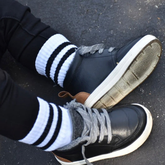 Striped Socks - Black + White